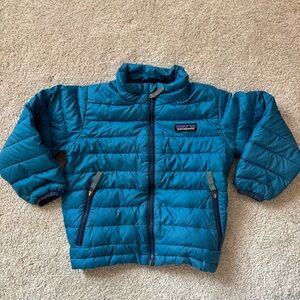 Patagonia Kids Blue Down Sweater Puffer Jacket Blue Size 3T small defects